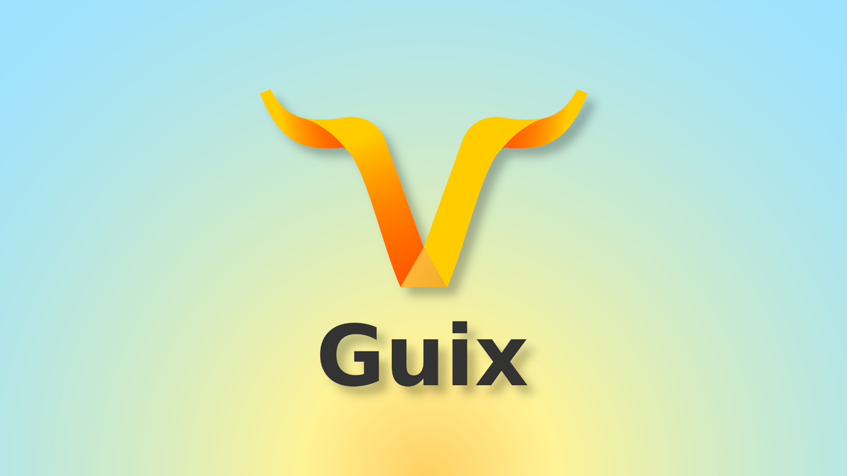 The Guix logo on a gradient background.
