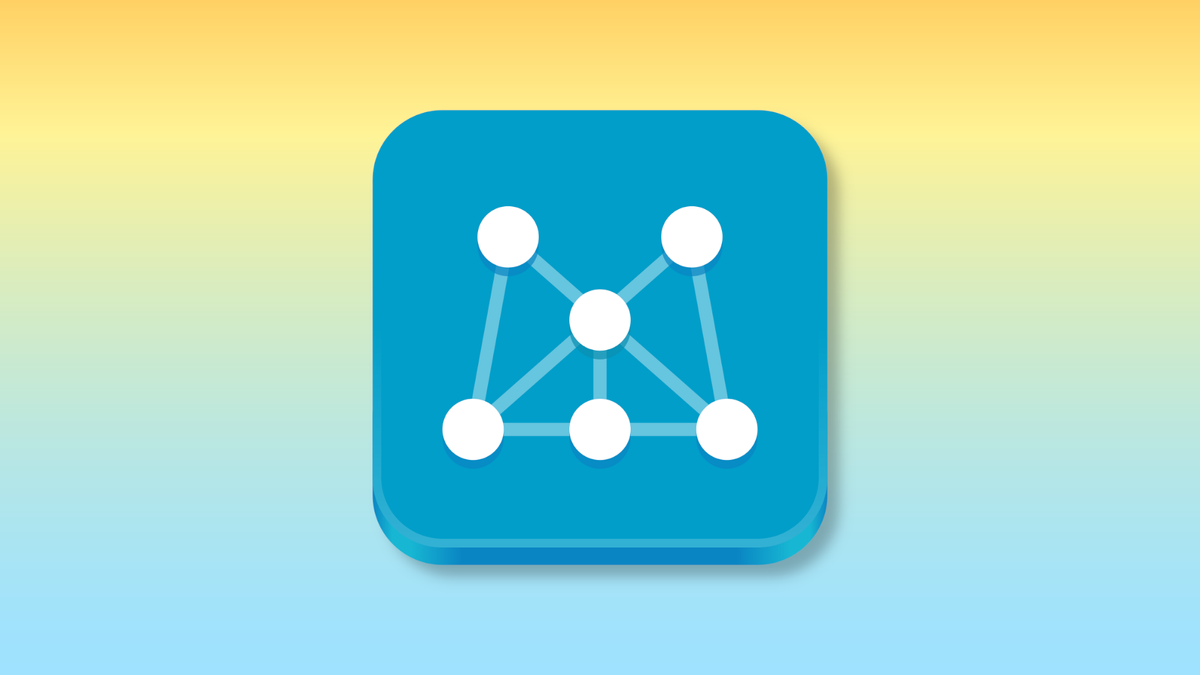 The Meshy app icon on a yellow-to-blue gradient.