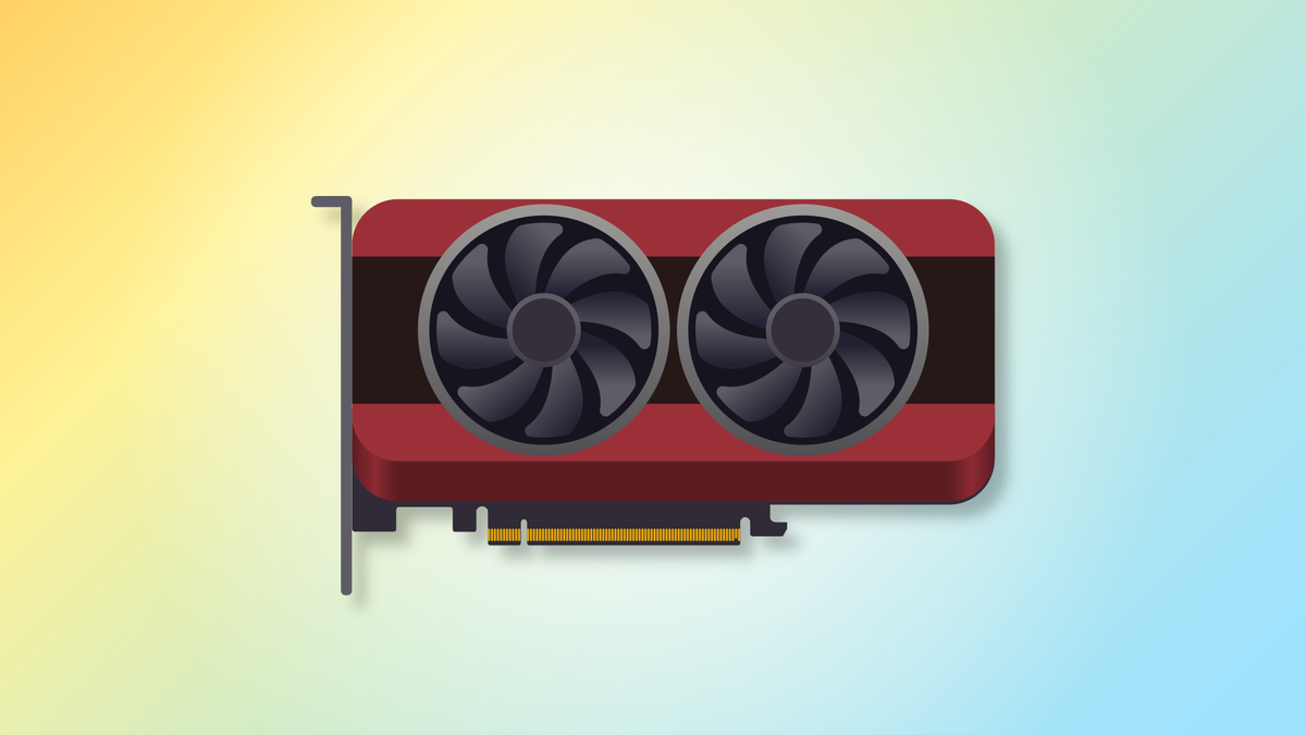 The LACT application logo, featuring a red graphics card design, over a yellow-to-blue gradient pattern.
