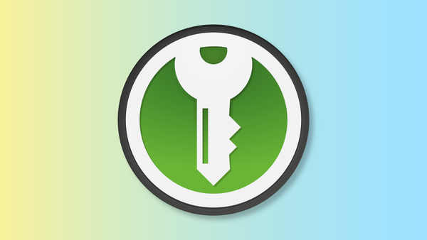 The KeePassXC logo, which features a key outlined against a green circle, over a yellow-to-blue gradient.