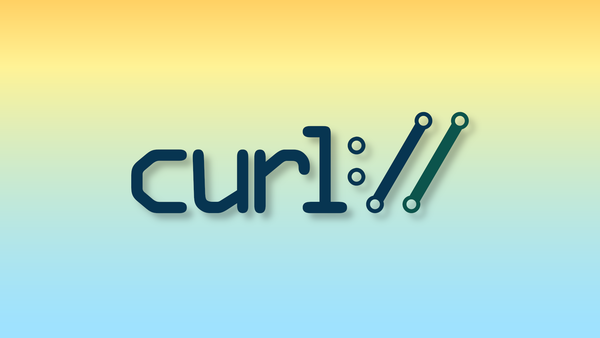 The curl logo, which features a colon and two forward slashes, over a yellow-to-blue gradient.
