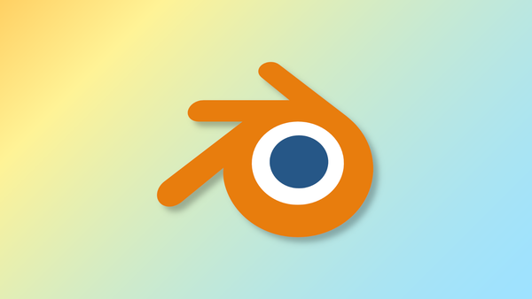 The Blender logo over a yellow-to-blue gradient.
