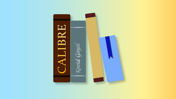 The Calibre logo, made up of four books, one reading "Calibre" and another reading "Kovid Goyal".