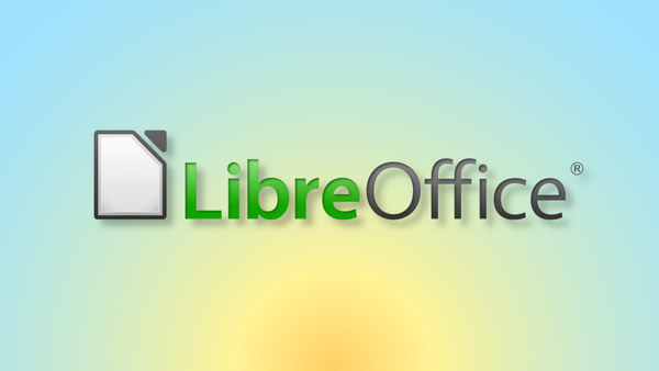 The LibreOffice logo on a yellow-to-blue sunrise gradient pattern.