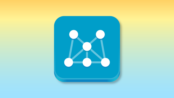 The Meshy app icon on a yellow-to-blue gradient.