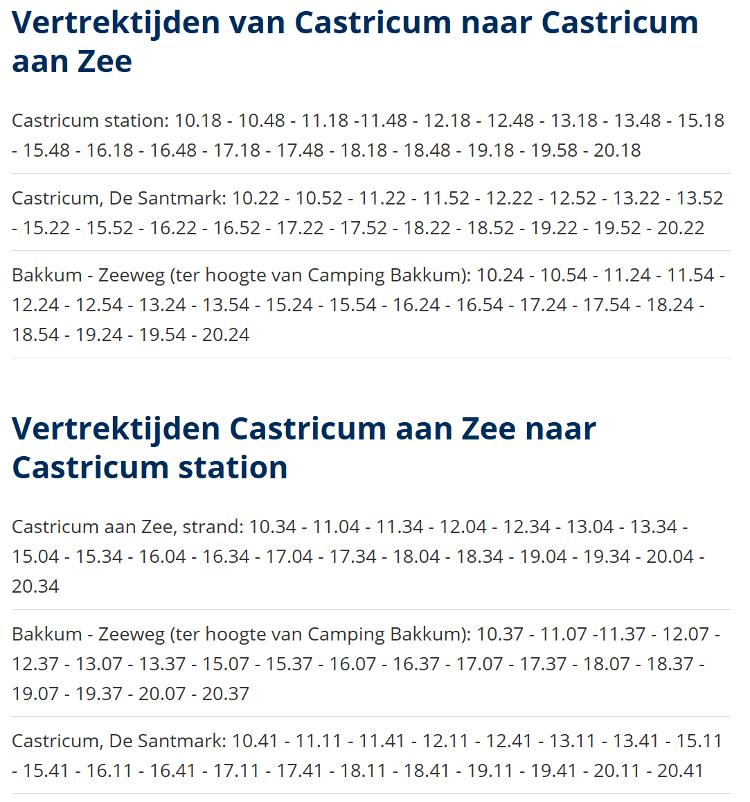 Schermafbeelding website gemeente Castricum