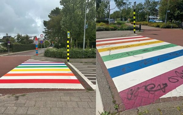 Regenboogzebrapad in Limmen binnen enkele dagen vernield, raadslid spreekt van 'geweldige actie'