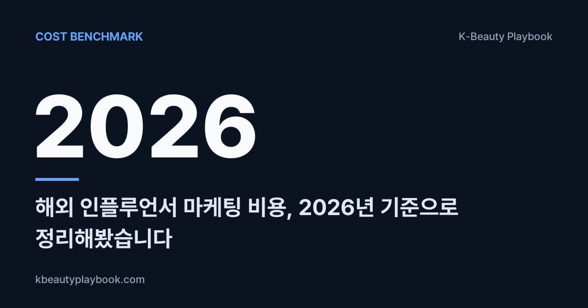 해외 인플루언서 마케팅 비용, 2026년 기준으로 정리해봤습니다
