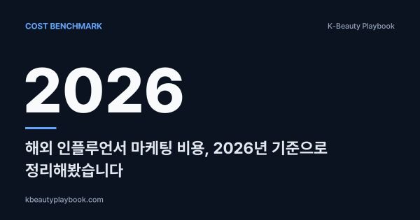 해외 인플루언서 마케팅 비용, 2026년 기준으로 정리해봤습니다