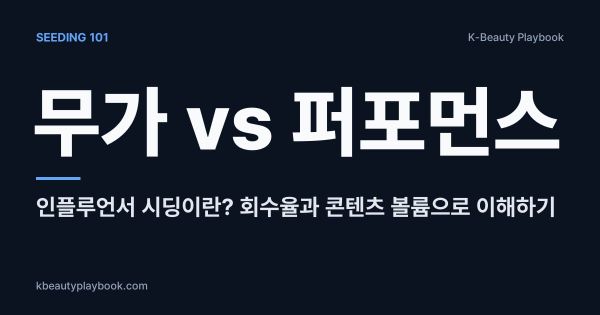 인플루언서 시딩이란? 무가 시딩과 퍼포먼스 시딩의 차이: 회수율과 콘텐츠 볼륨으로 이해하기
