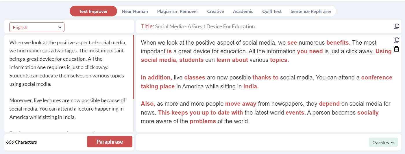 Is Paraphrasingtool.ai Best for Academic Paraphrasing-text improver mode