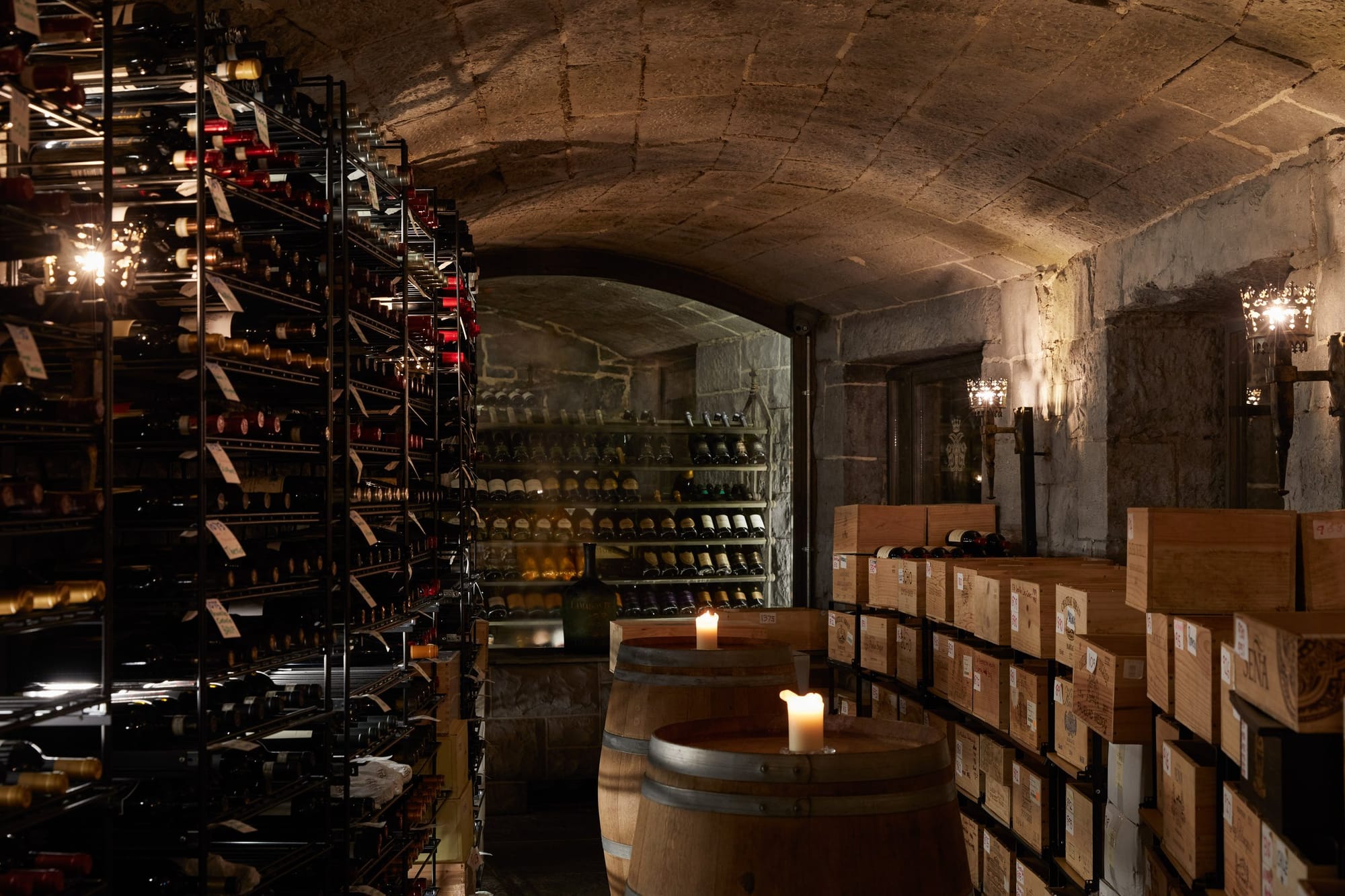 Wine cellar in the 16th-century tunnels beneath Ashford Castle