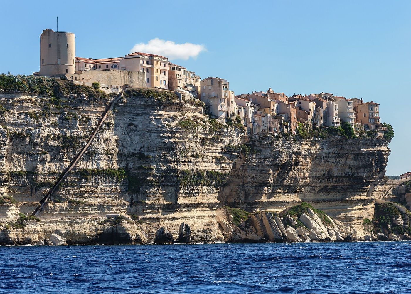 The limestone cliffs of Bonifacio and the King of Aragon's Staircase