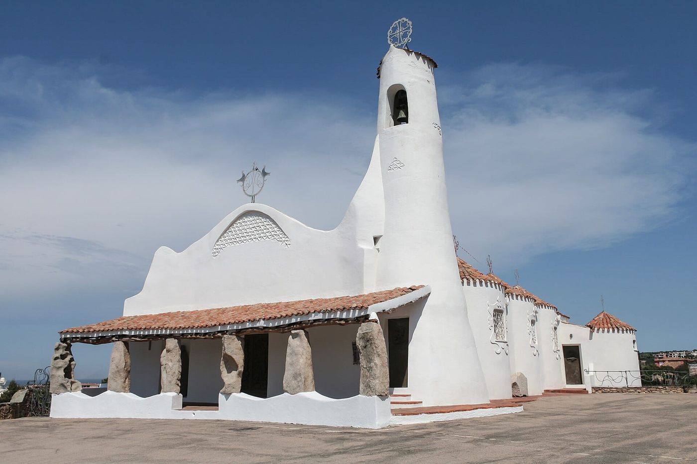 The white church of Stella Maris at Porto Cervo