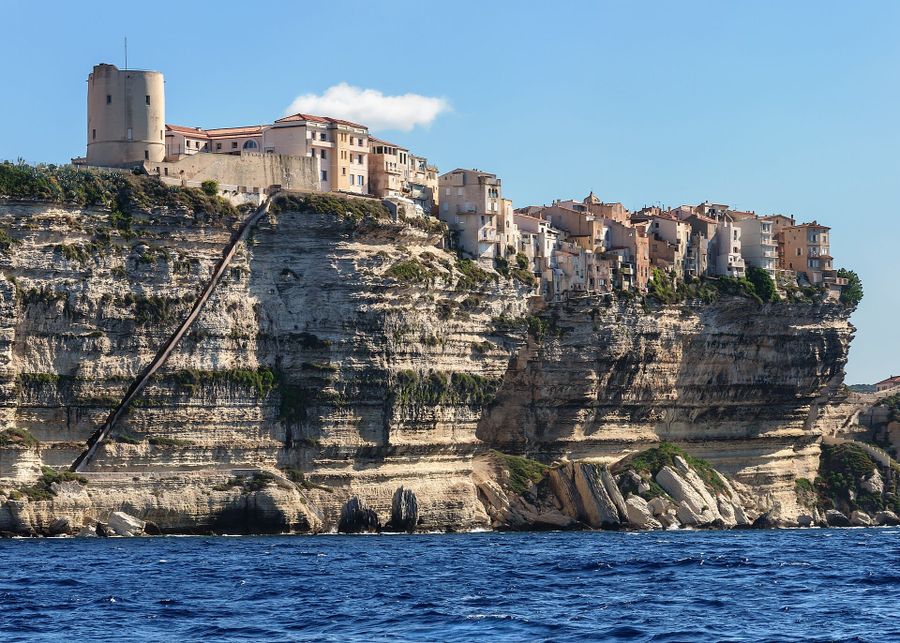 The limestone cliffs of Bonifacio and the King of Aragon's Staircase
