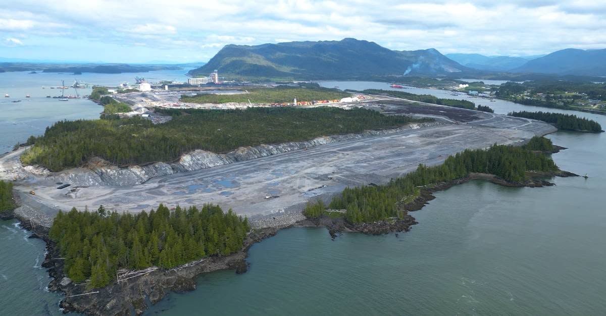 An aerial shot of the CANXPORT facility underconstruction in Prince Rupert, B.C.