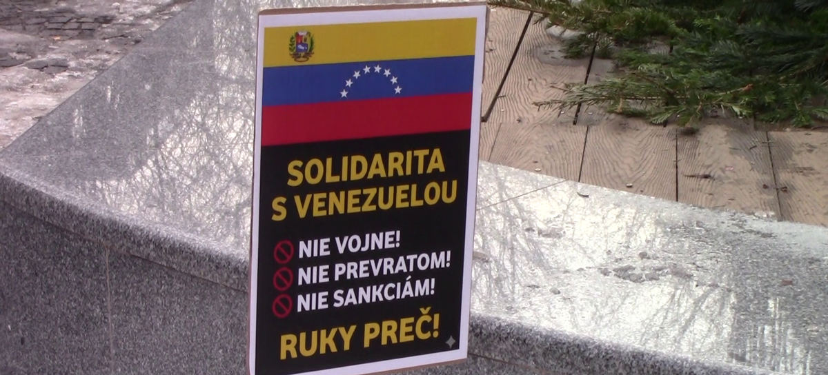 Demonštrácia za Venezuelu a proti zahraničnej politike USA. Bratislava, 17.01.2026