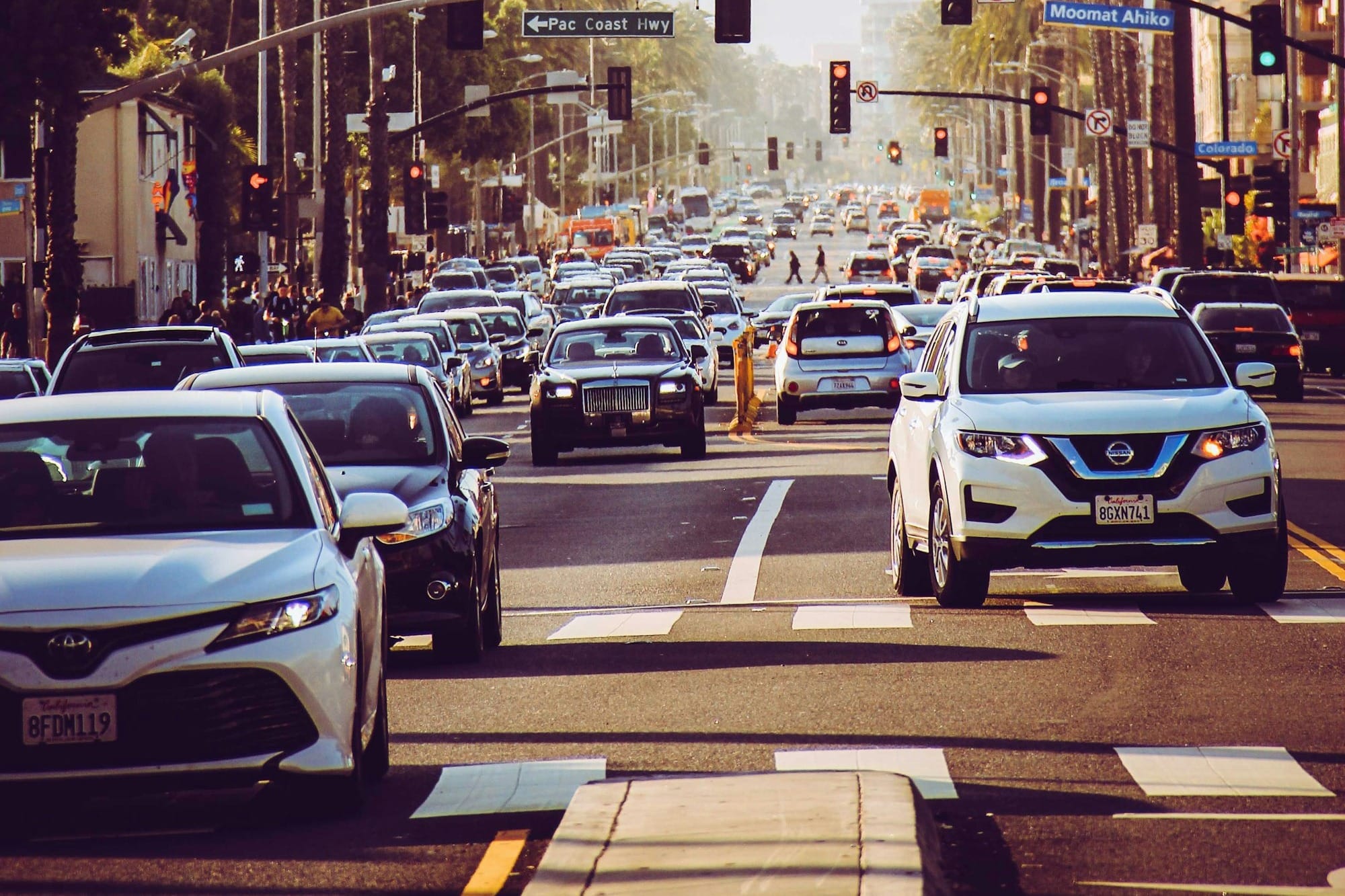 vehicles on road