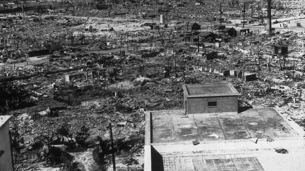 The city of Hiroshima was destroyed when the United States dropped atomic bomb “Little Boy” on Aug. 6, 1945. Hulton Archive/Getty Images