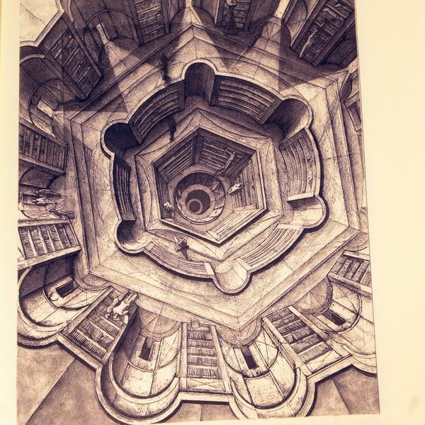 A bird's eye view of the Library of Babel.