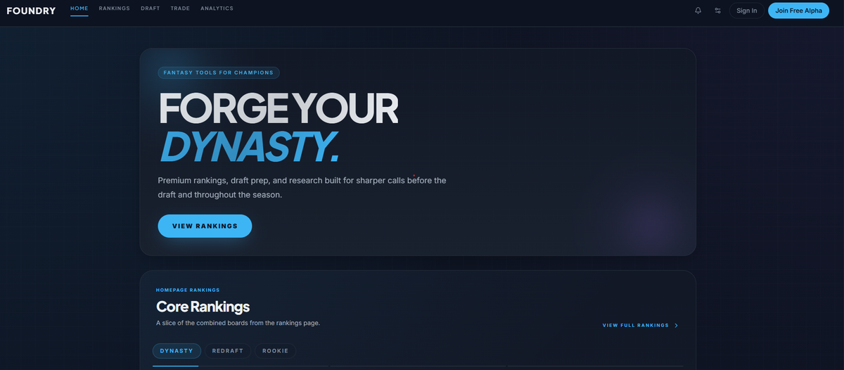 Introducing Fantasy Football Foundry - Analytics for Serious Managers