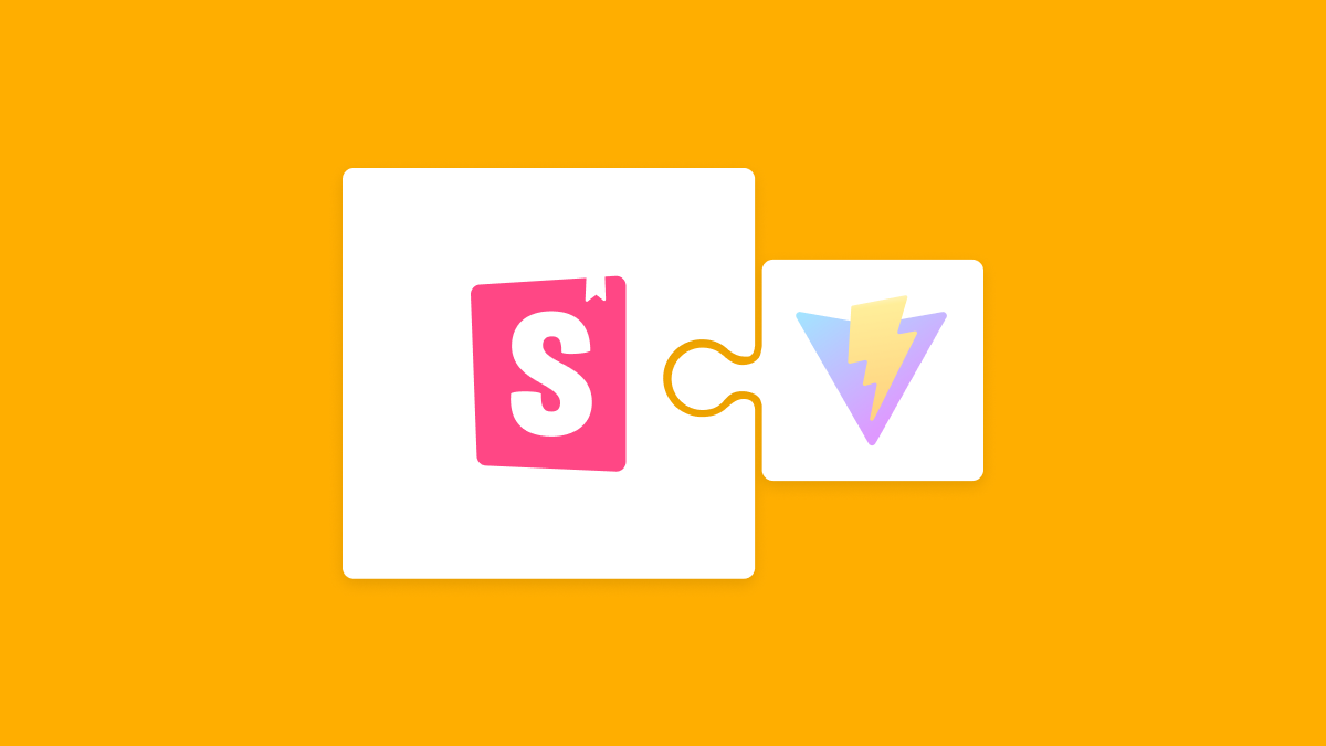 The Storybook and Vite logos, connected like jigsaw puzzle pieces.