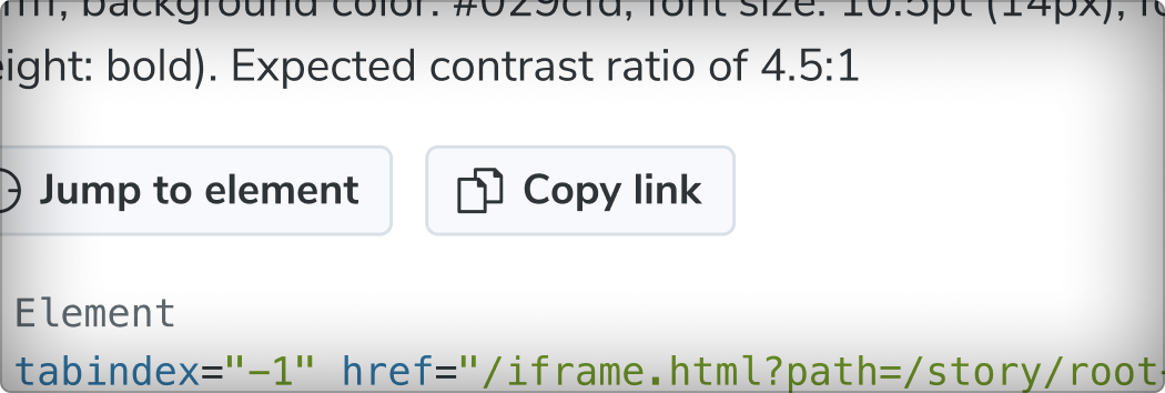 Copy permalink to a given violation to share with stakeholders
