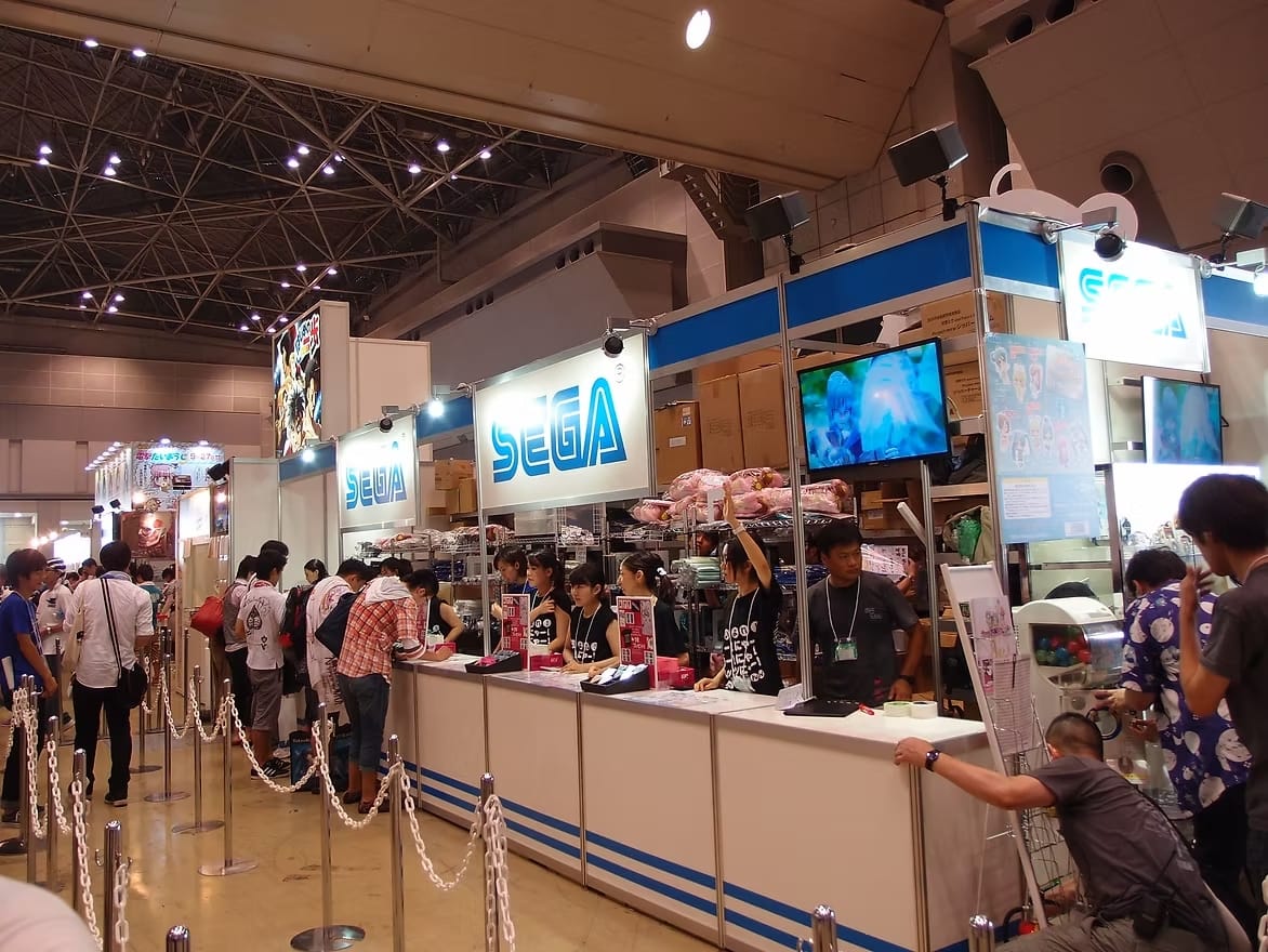A merchandise booth for the game company SEGA at Comiket