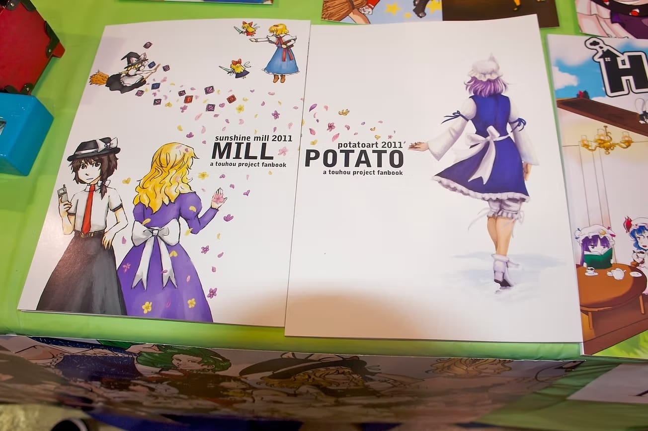 Examples of self-published, non-professionally made comics called doujinshi