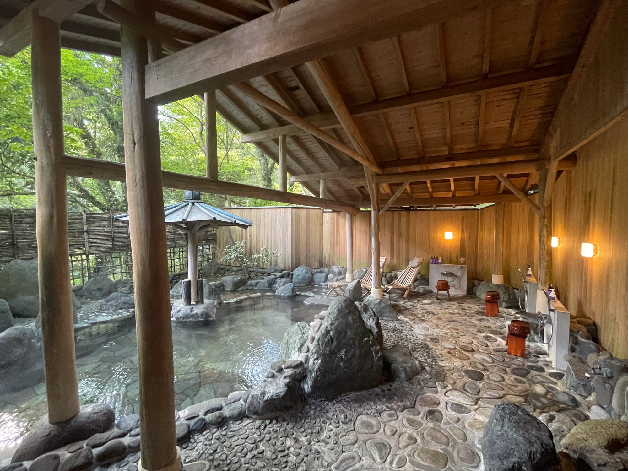 A hot spring in a traditional Japanese Ryokan