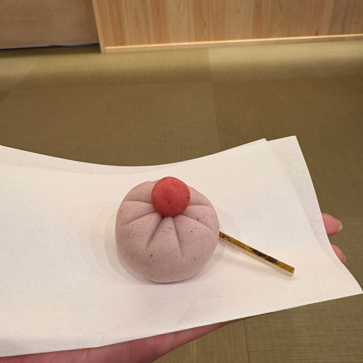 Handmade nerikiri wagashi and matcha at BubActivity tea ceremony in Asakusa Tokyo