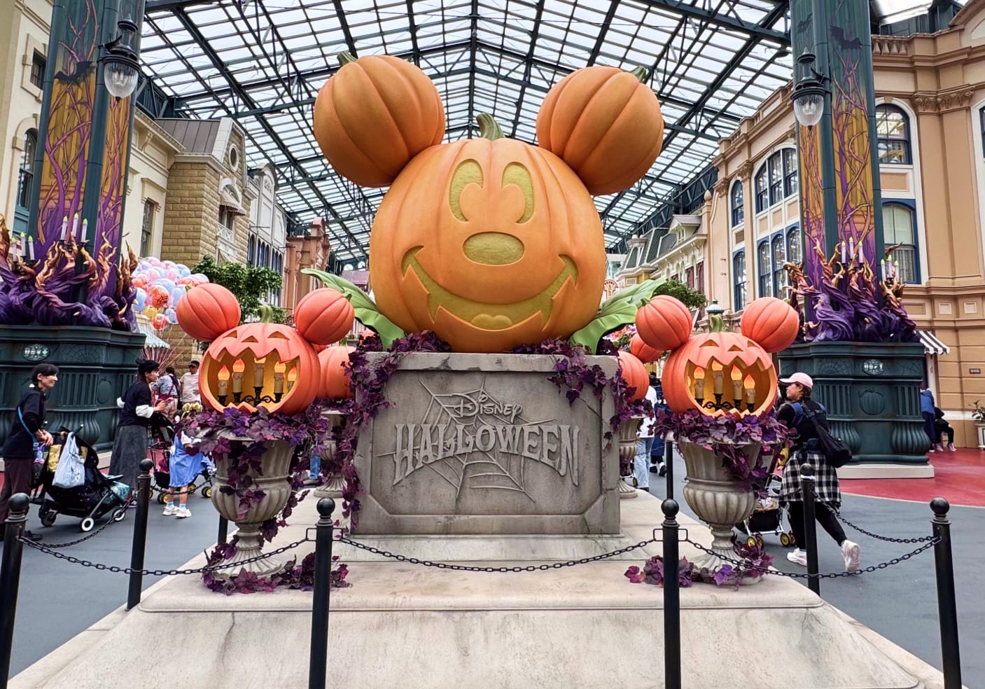 Mickey Pumpkin decoration center piece inside Tokyo Disneyland