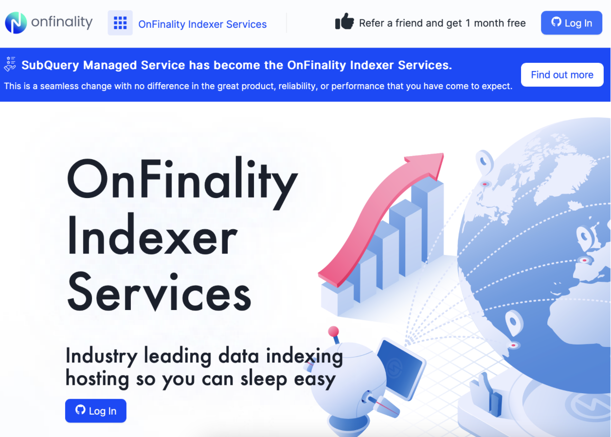 Stellar Indexer: Log in to OnFinality