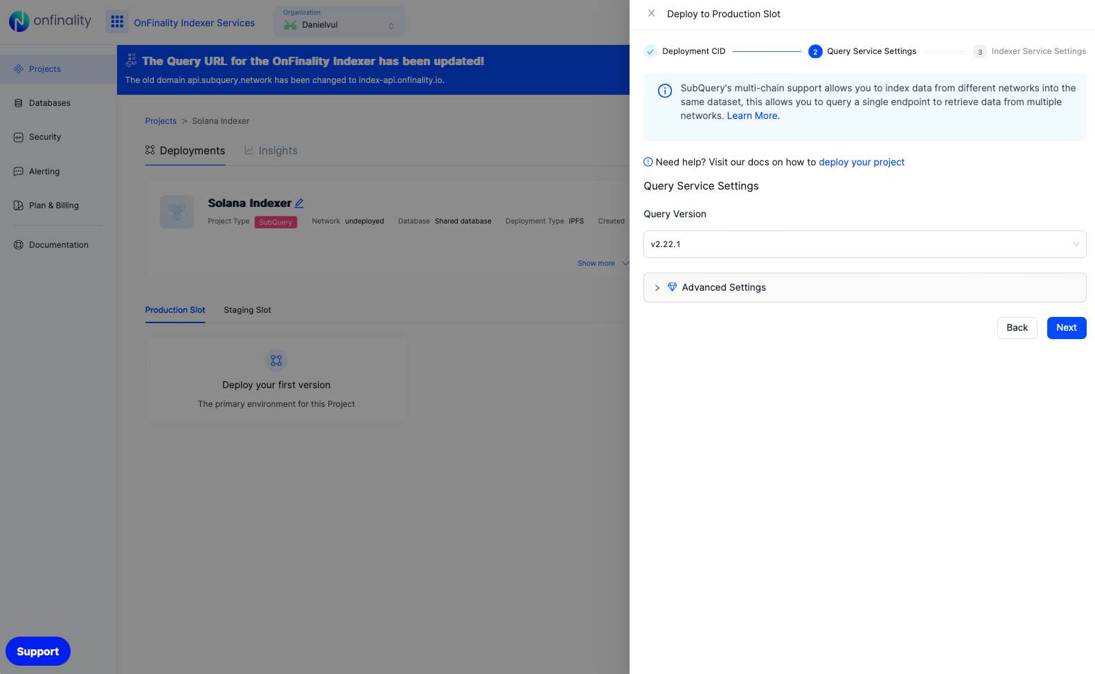 Deploy a Solana SubQuery Indexer on OnFinality. Step 3.2: Set version