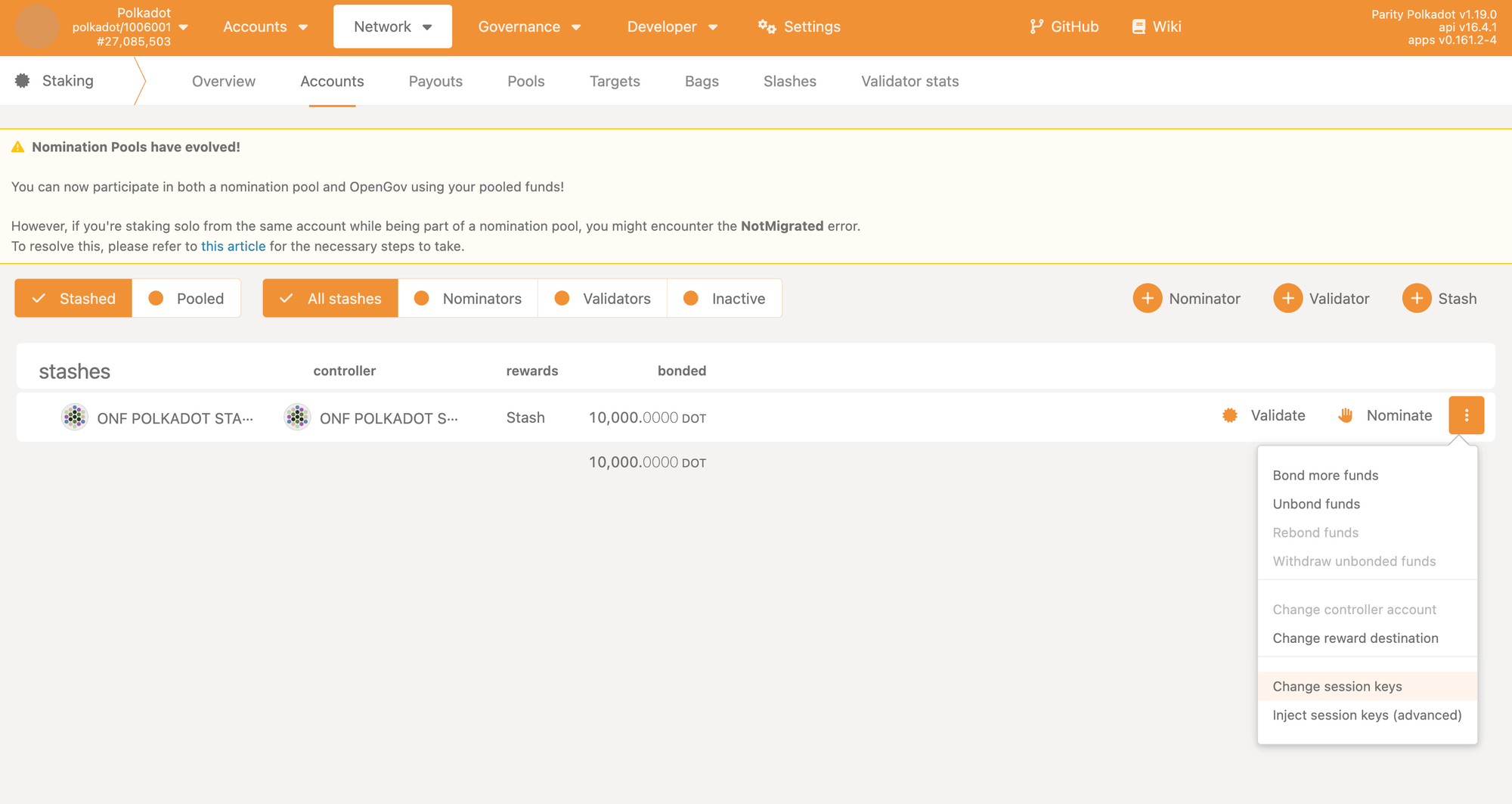Set Session Keys in Polkadot.js