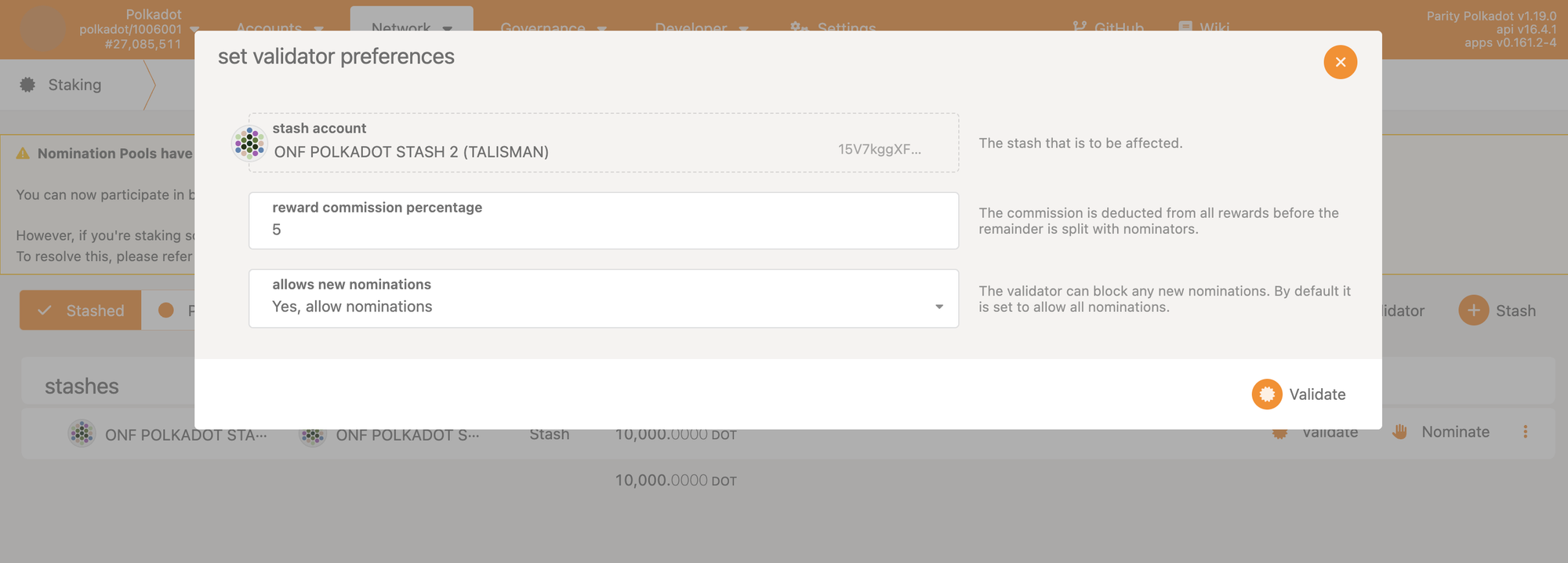 Configure Commission