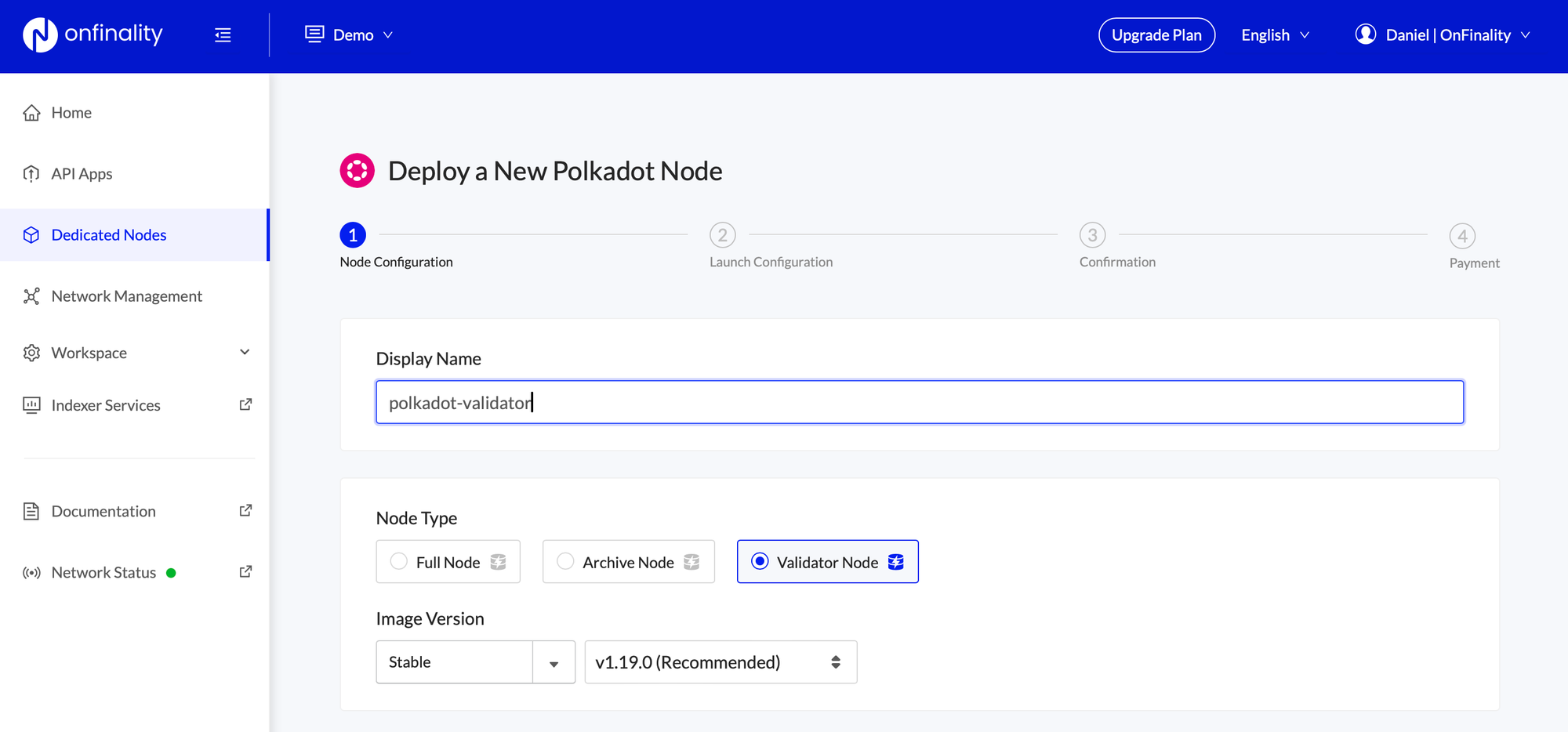 Deploy Polkadot Validator in OnFinality | Configure Node