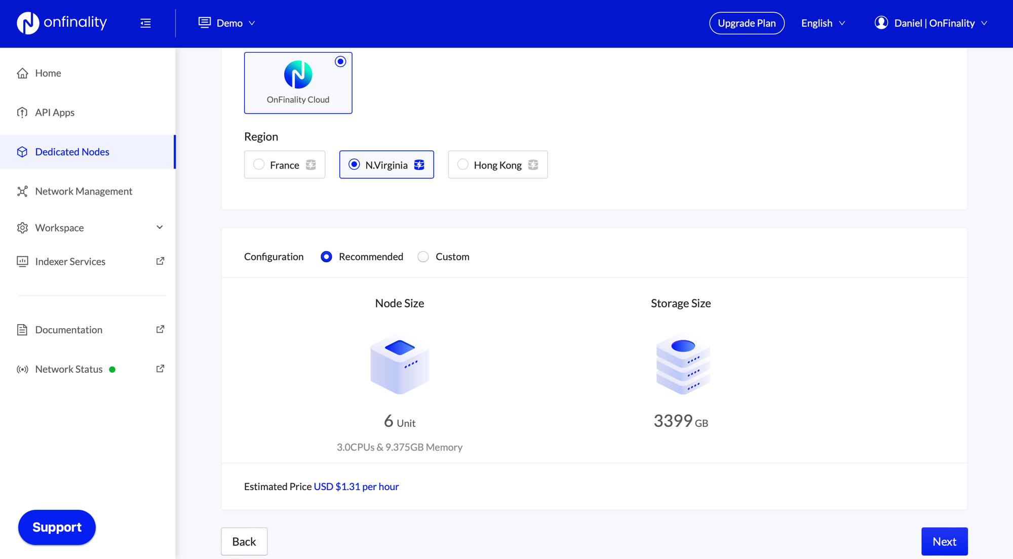 Deploy Polkadot Validator in OnFinality | Set Size