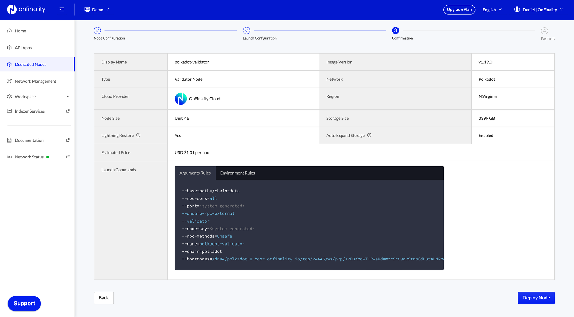 Deploy Polkadot Validator in OnFinality | Review Node