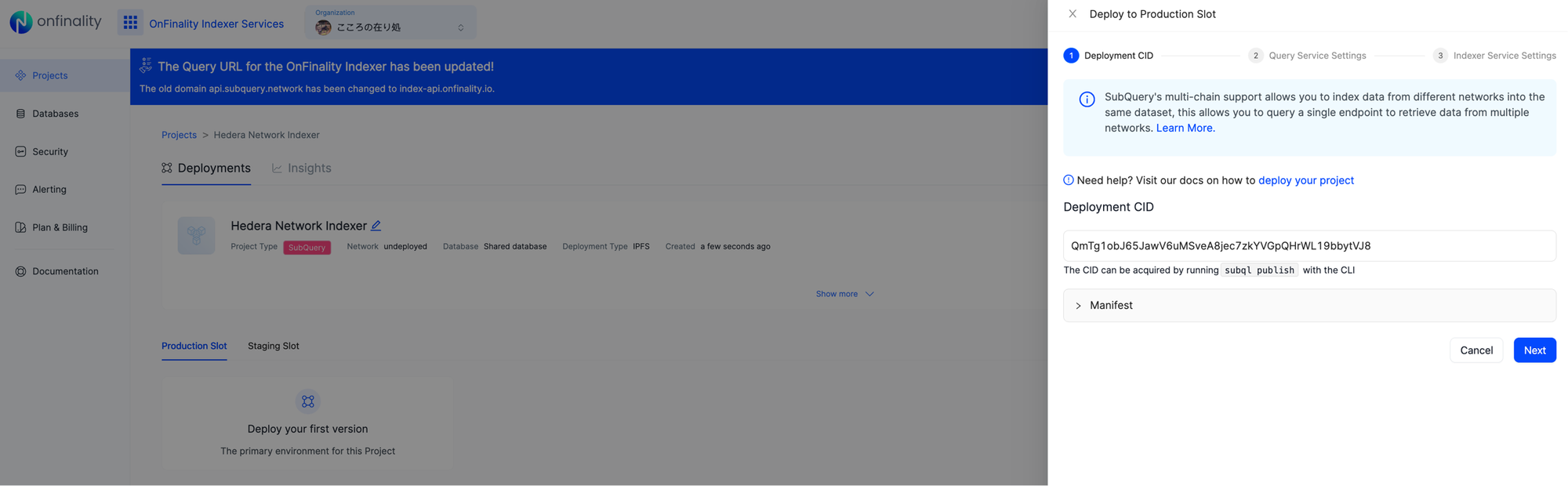 Run a Hedera Indexer | Set CID