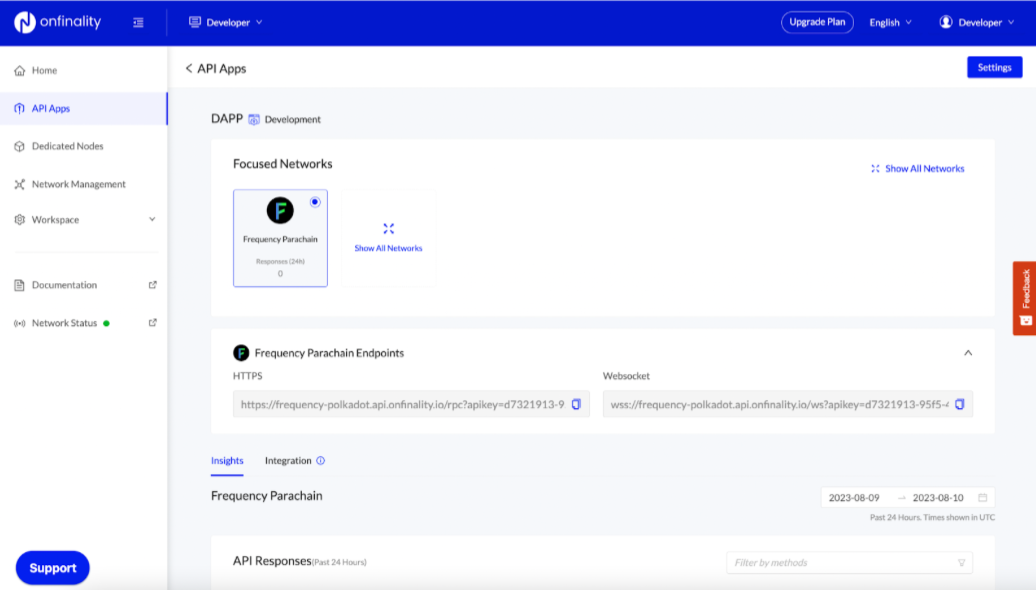 A Frequency dedicated RPC endpoint with OnFinality