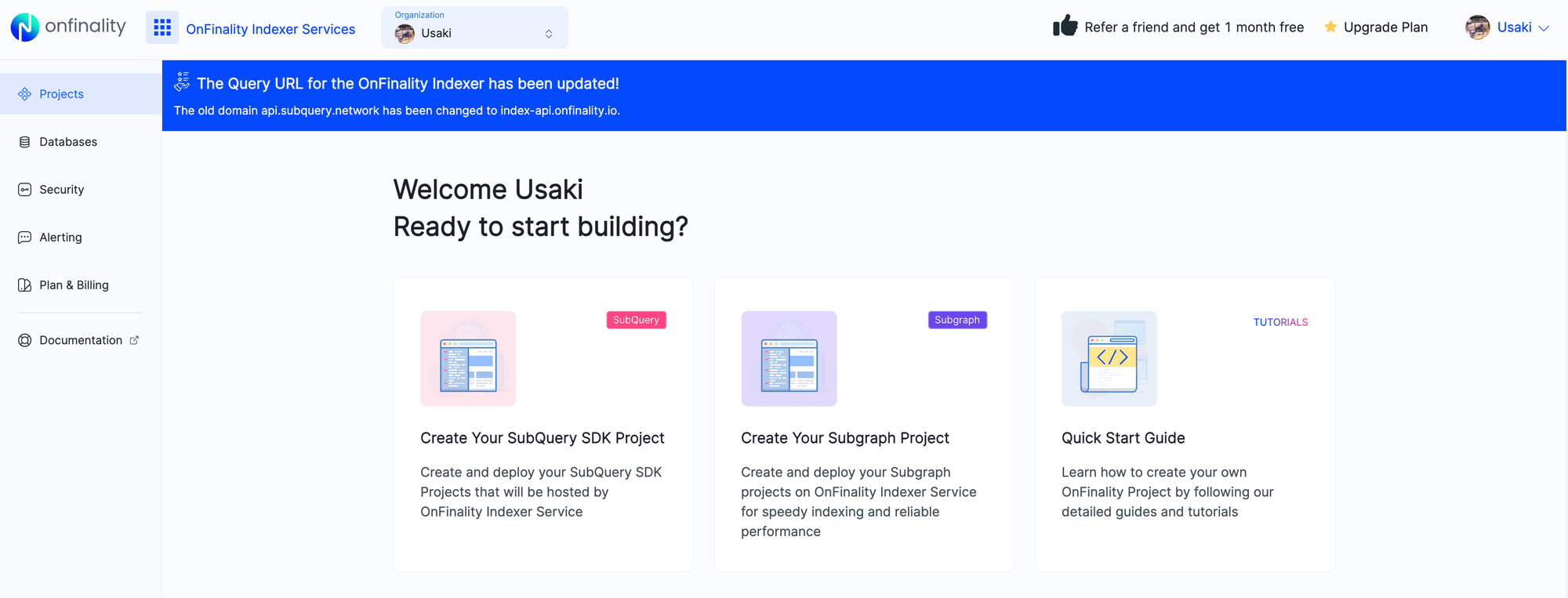Create a new project - Select SubQuery