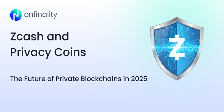 Zcash and Privacy Coins cover image showing a shield with the Zcash logo representing blockchain privacy in 2025