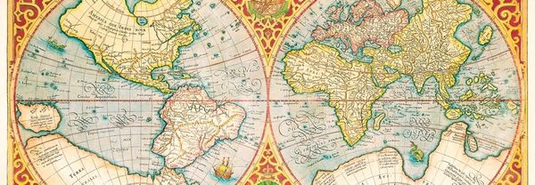 1637 world map by Gerhard Mercator, via the New York Public Library, via rawpixel