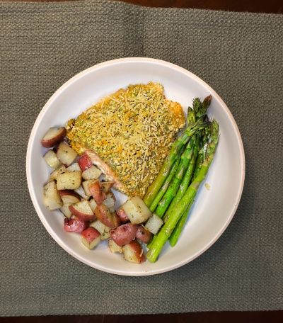 Pistachio Crusted Salmon Sheet Pan