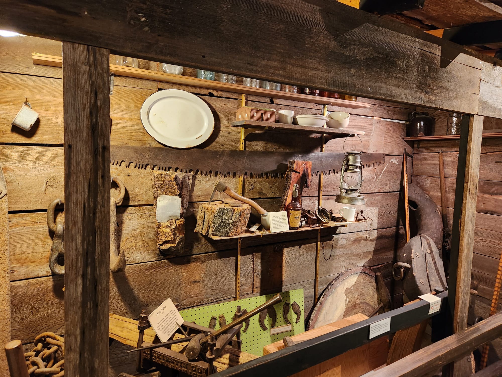 display of logging tools, such as crosscut saw