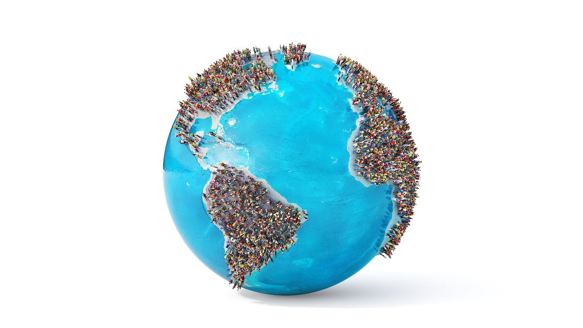 overpopulated globe