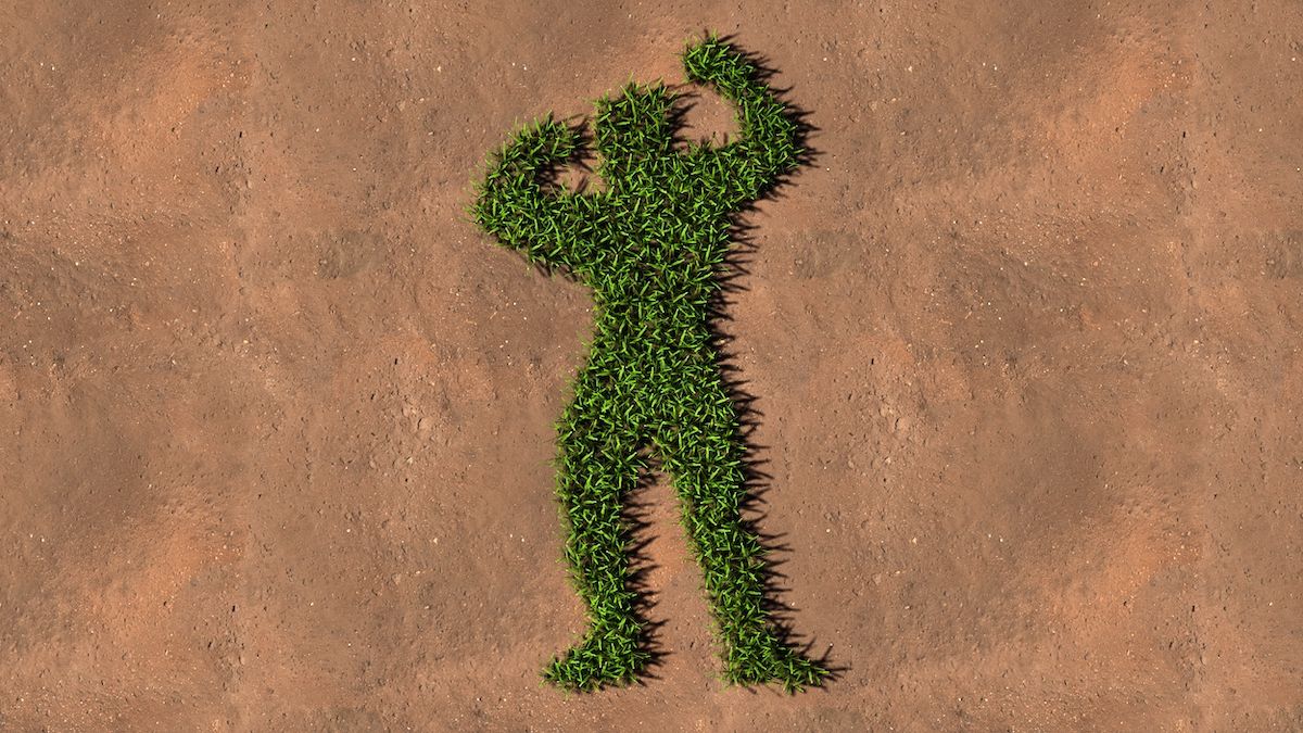 grass growing in human shape