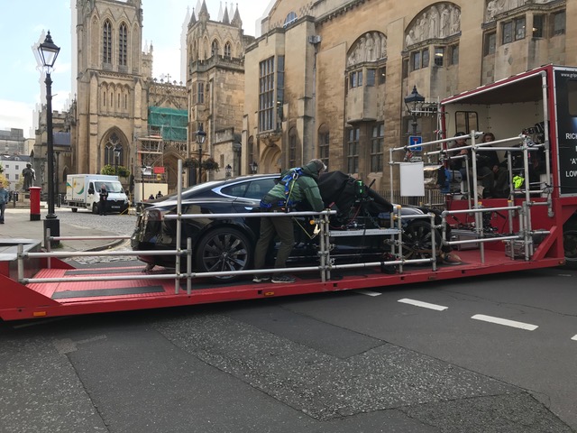 ADOW-low-loader-filming-Deanery-Lane-Bristol