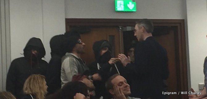 Jacob Rees-Mogg interrupted by protestors during talk at UWE
